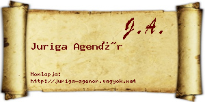 Juriga Agenór névjegykártya